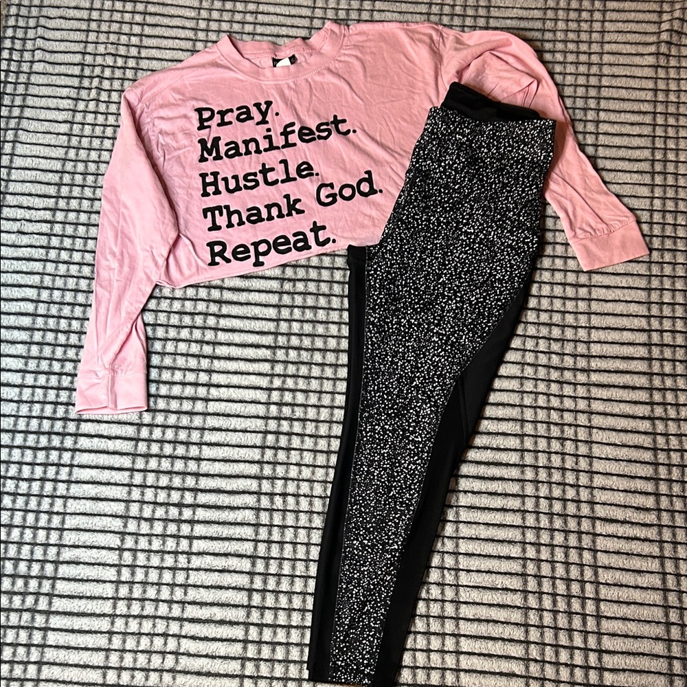 New Junior’s Crop Top & Leggings Activewear Set (M)